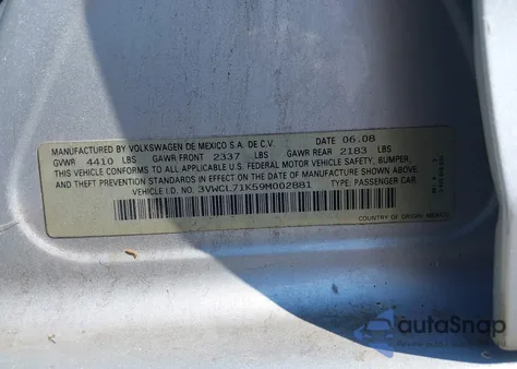 2009 Volkswagen Jetta Tdi Loyal Edition from USA, damaged, VIN 3VWCL71K59M002881